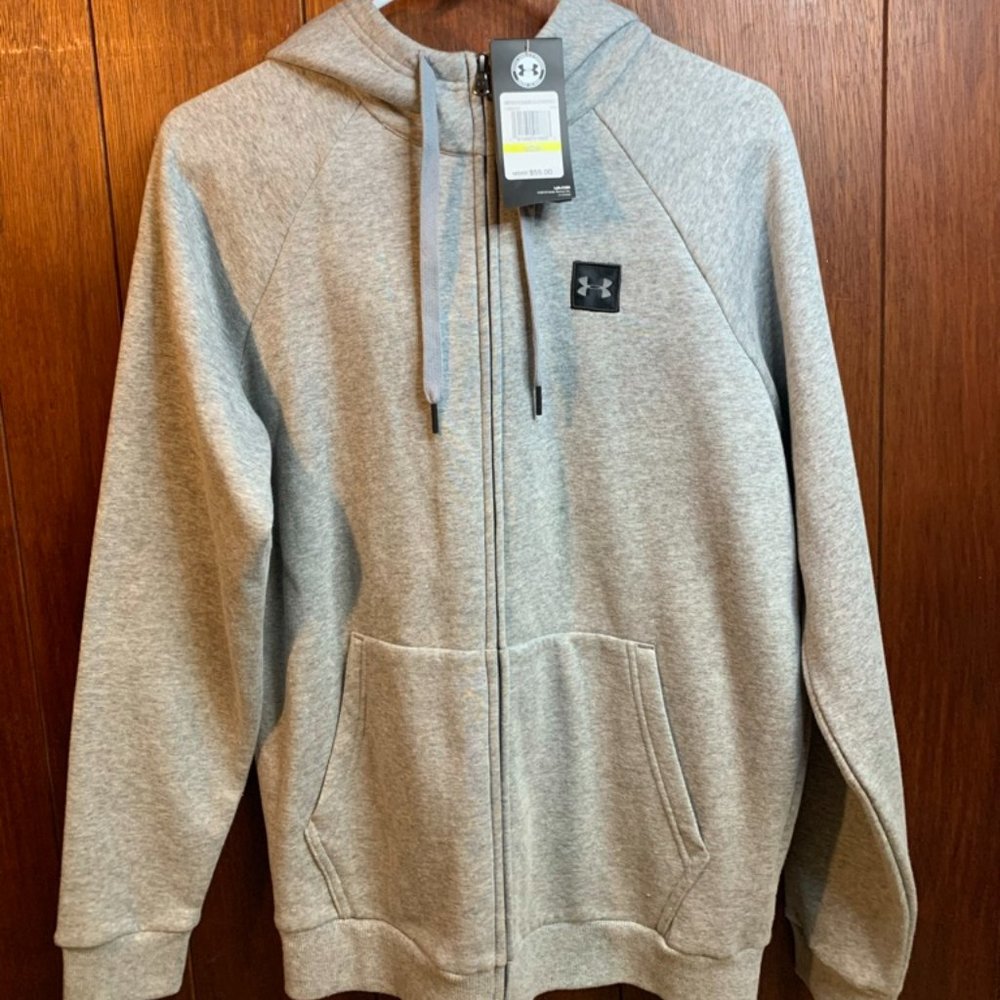 Men's UA Rival Fleece Full-Zip Gray Hoodie